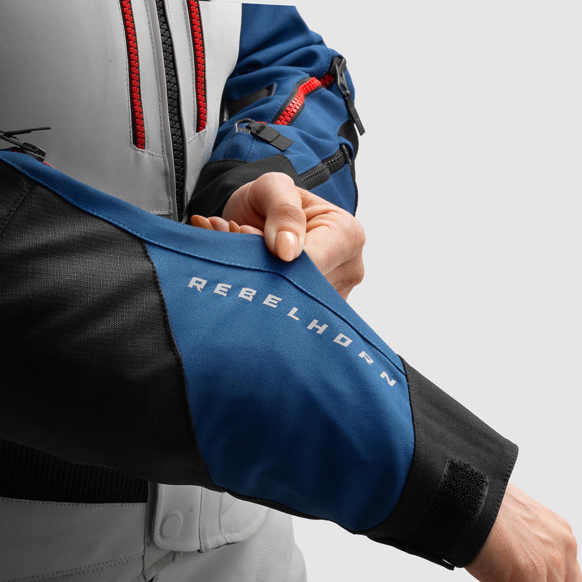 Rebelhorn Hardy 3.0 waterproof Ladies Motorcycle Textile Jacket grey/blue/red L Figure 7