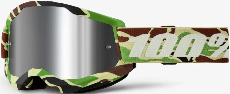 100% Strata 2 War Camo Chrome Motocross Glasögon Figur 1