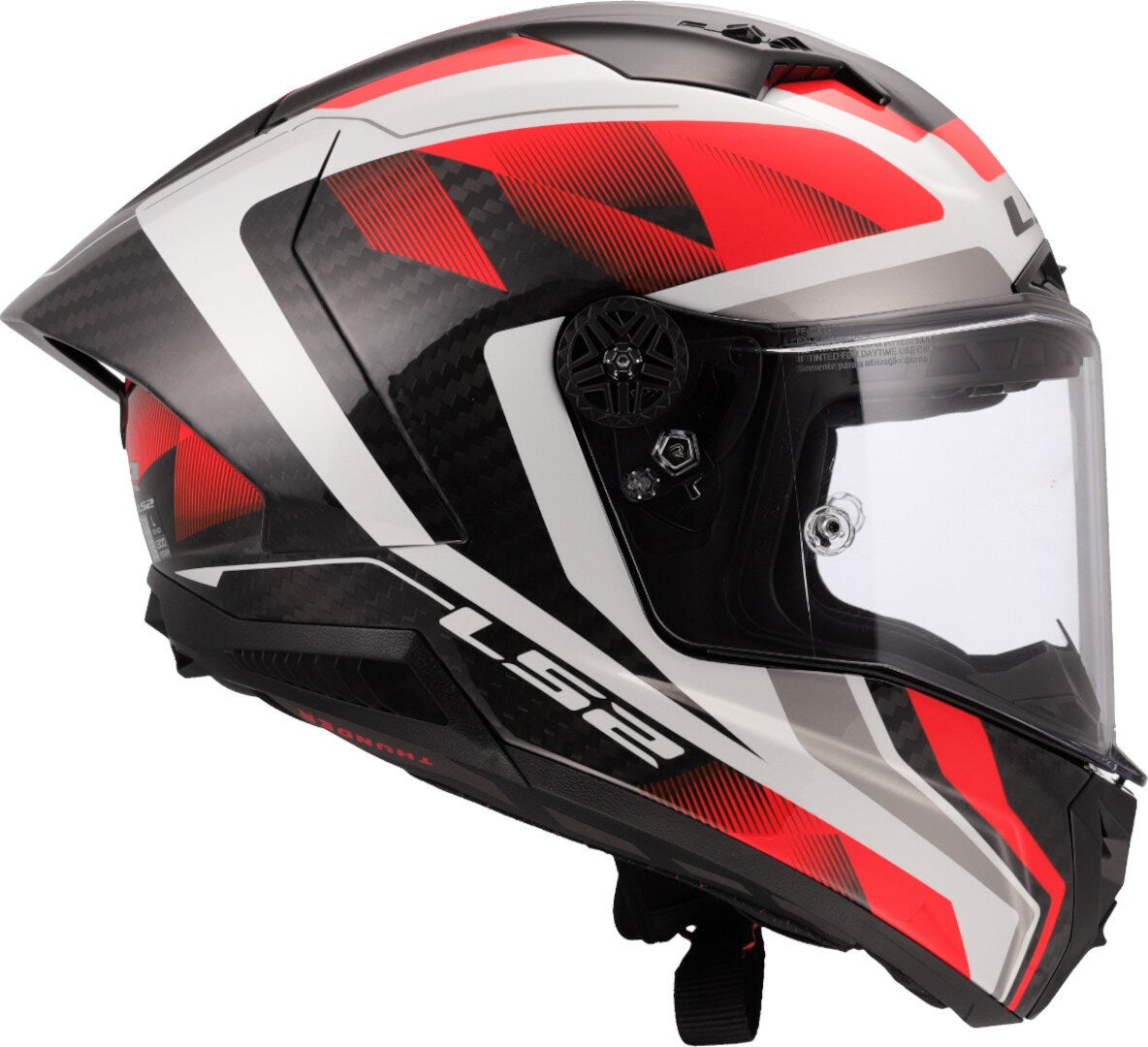 LS2 FF805 Thunder GP Raute Carbon Helm wit/rood XL (61/62) Figuur 6
