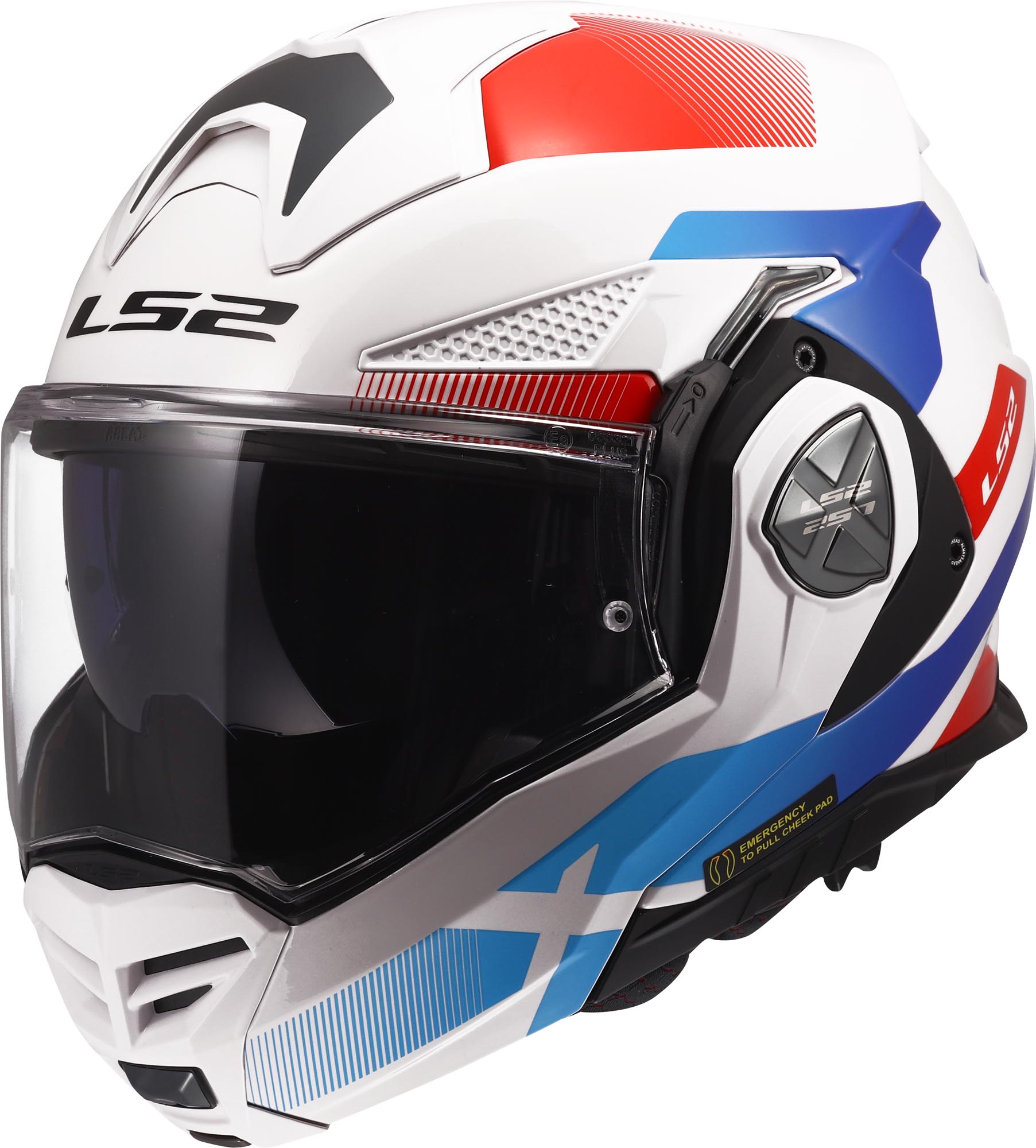 LS2 FF901 Advant X Nova Helm wit/blauw/rood Verlies (59/60) Figuur 1