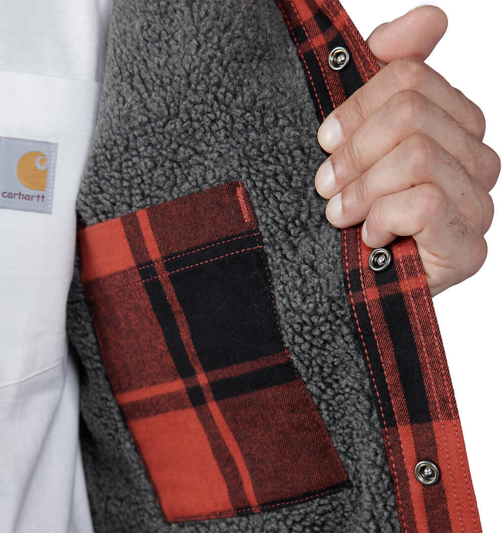 Carhartt Heavyweight Flannel Sherpa Camicia rosso L Figura 6
