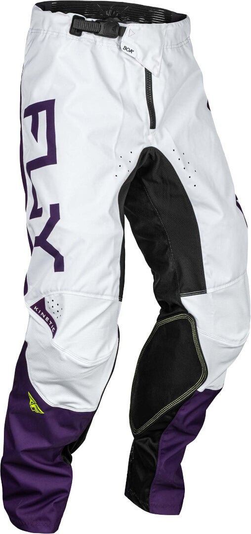Fly Racing Kinetic Reload 2024 Calça Motocross branco/roxo 34 Figura 1