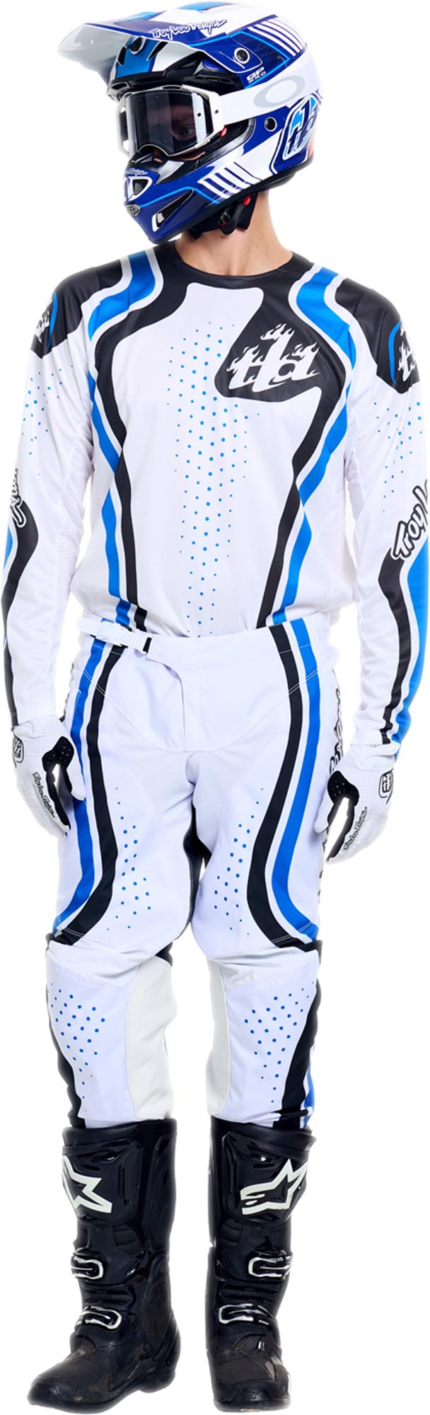 Troy Lee Designs GP Pro Roller Motocross-housut valkoinen/sininen 32 Kuva 12