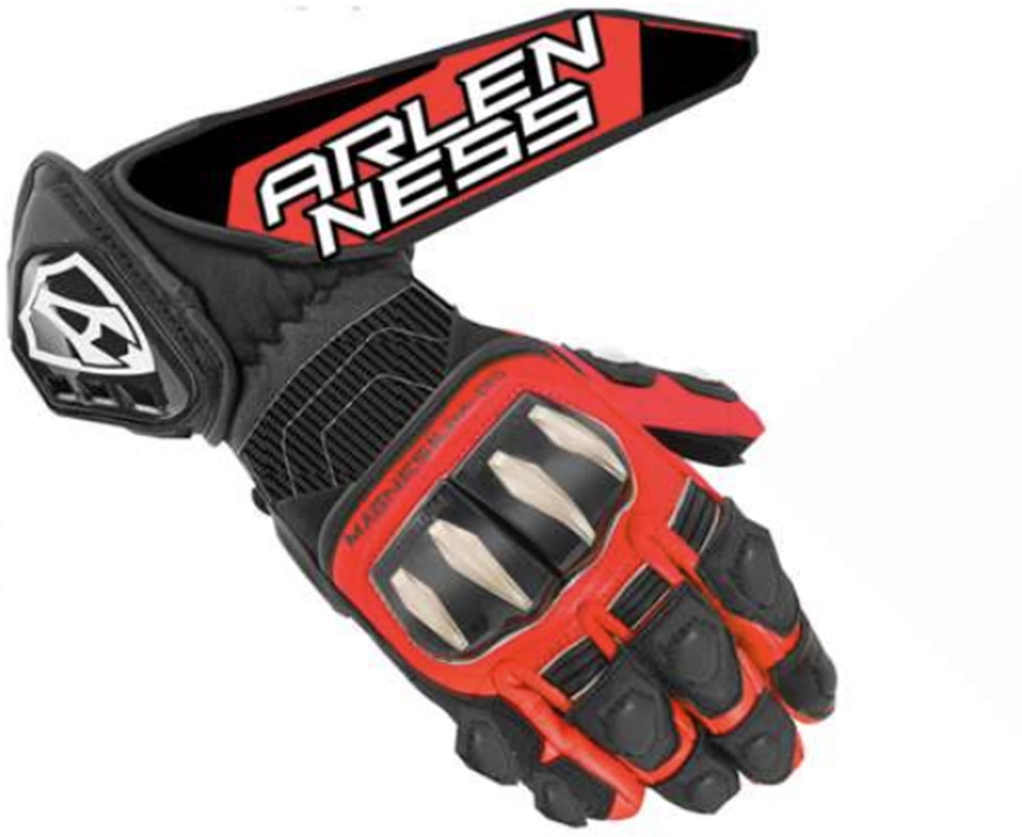Arlen Ness Gax Motorcykelhandsker sort/rød L Figur 1