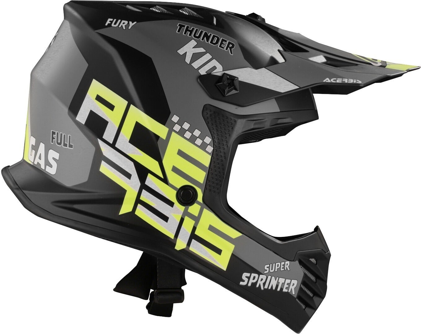 Acerbis Profile Ungdom motocross hjelm sort mat/gul Y/L (51/52) Figur 8