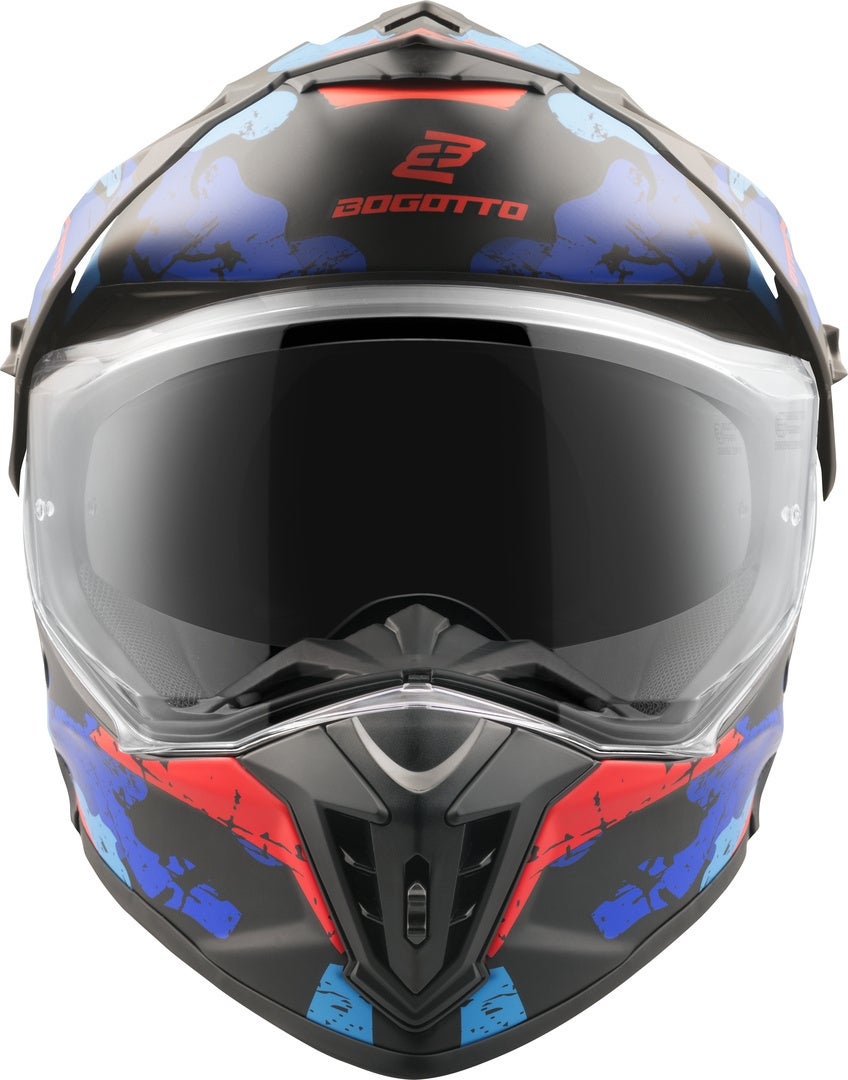 Bogotto FG-601 Sniper Enduro hjelm i glasfiber sort mat/rød/blå S Figur 6