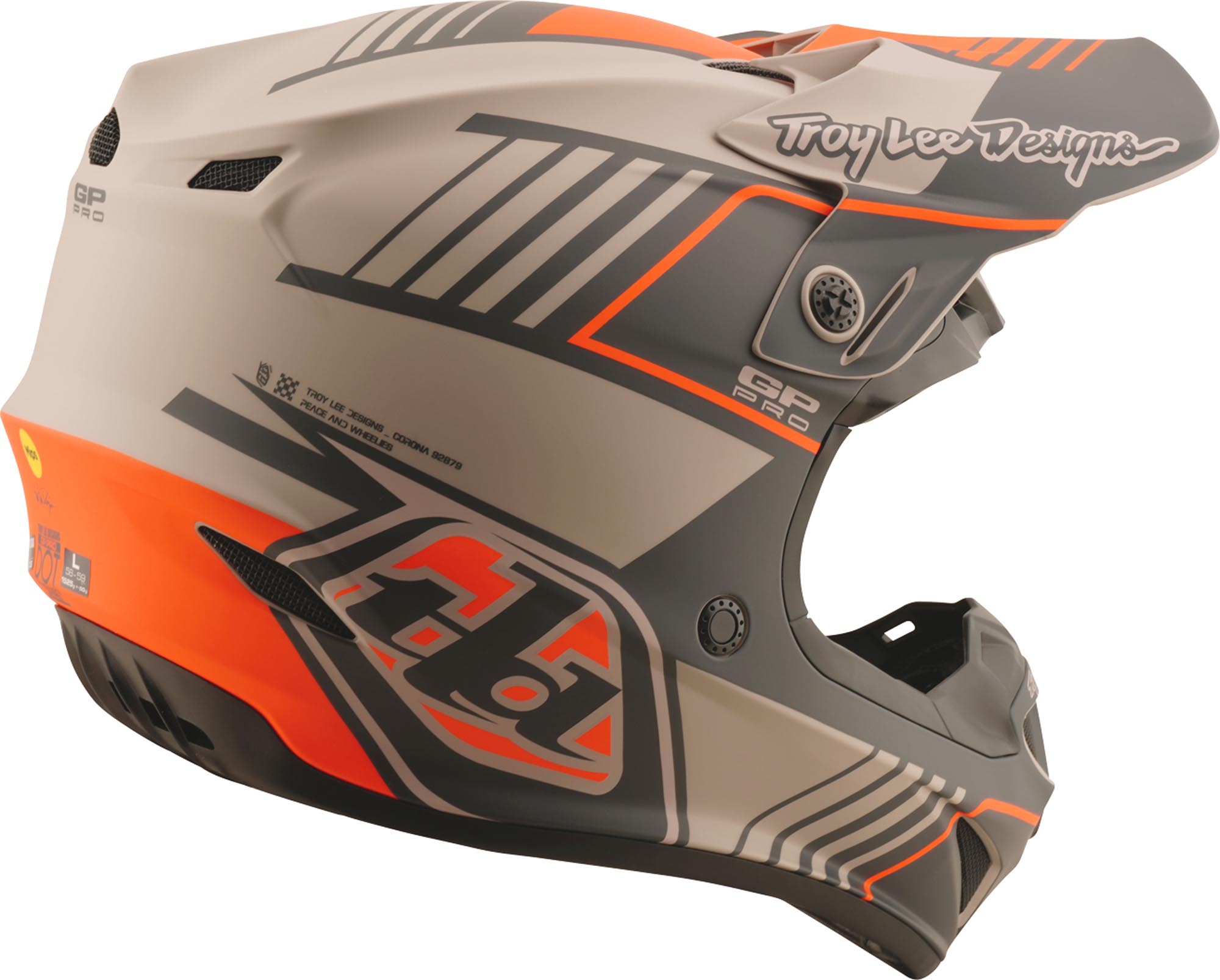Troy Lee Designs GP Pro MIPS Segment Kask motocrossowy Taupe S (55/56) Rysunek 5