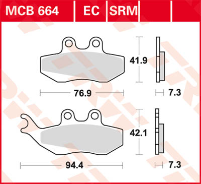 TRW Lucas Bremsbelag MCB664 Figur 1