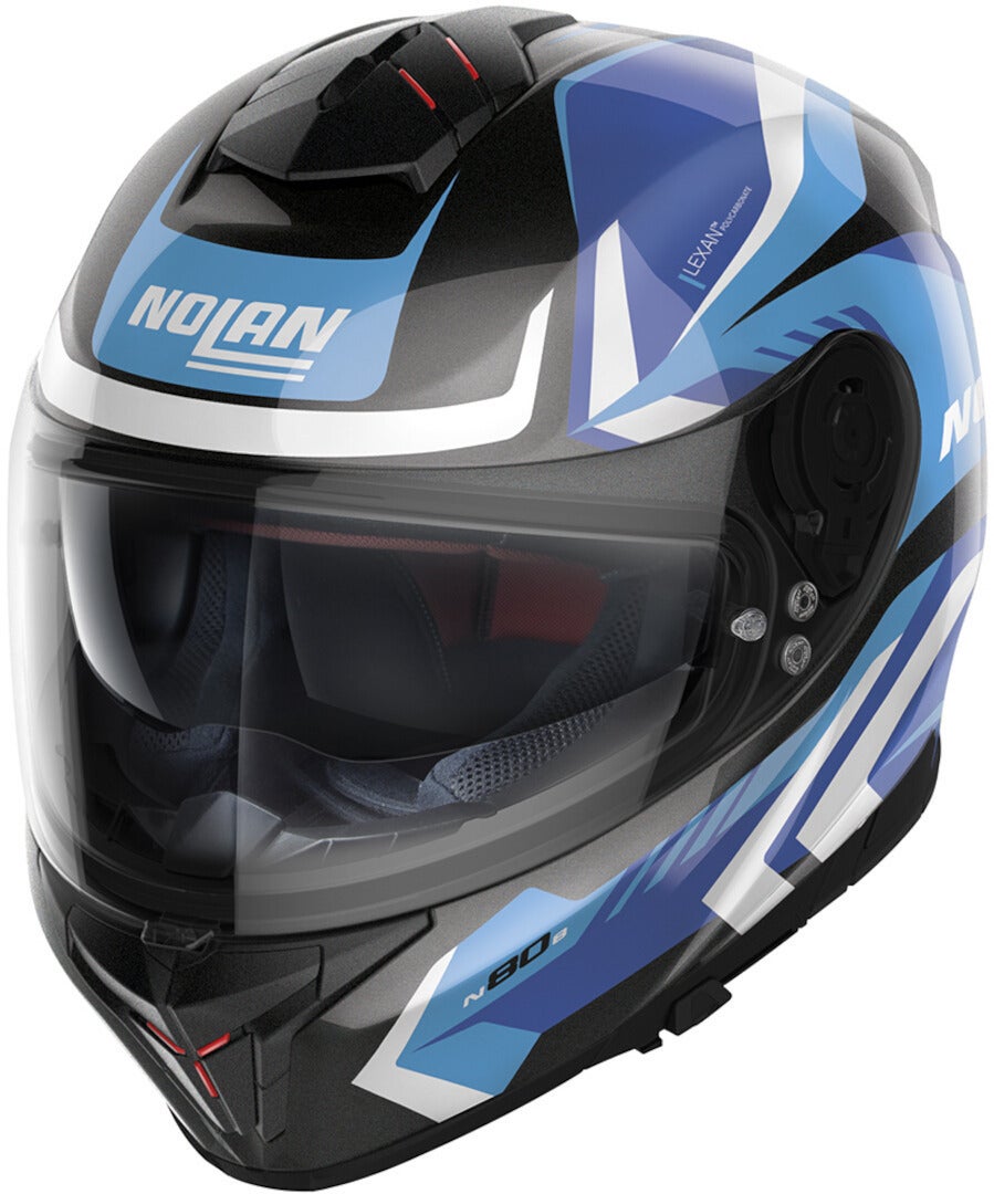 Nolan N80-8 Rumble N-Com Hjelm sort mat/blå L (60/61) Figur 1