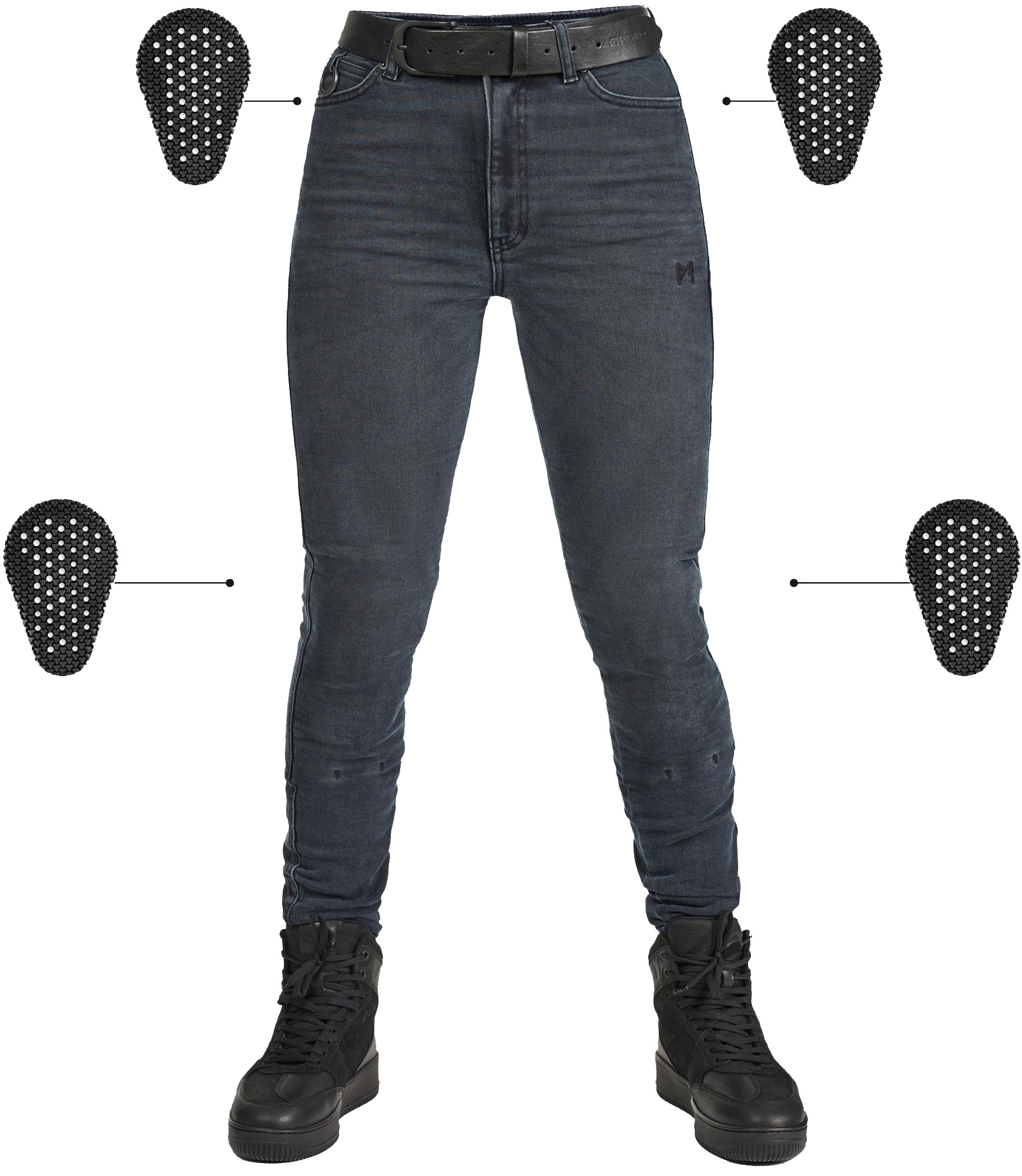 Pando Moto Kaya Slim Graphite Damen Motorrad Jeans 26/32 Abbildung 2