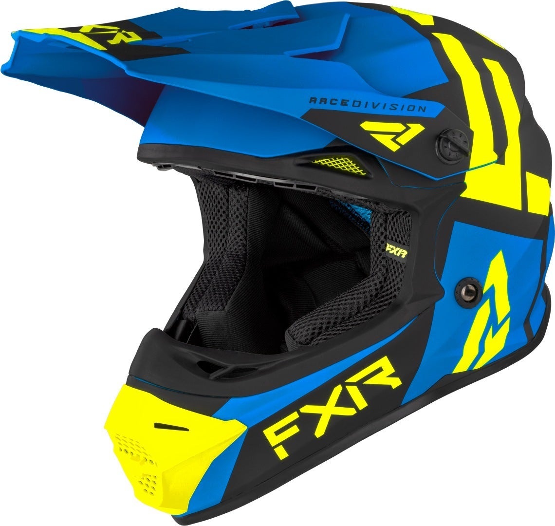 FXR Legion MX Gear Casco Motocross Giovanile blu/giallo Y/M (50/51) Figura 1