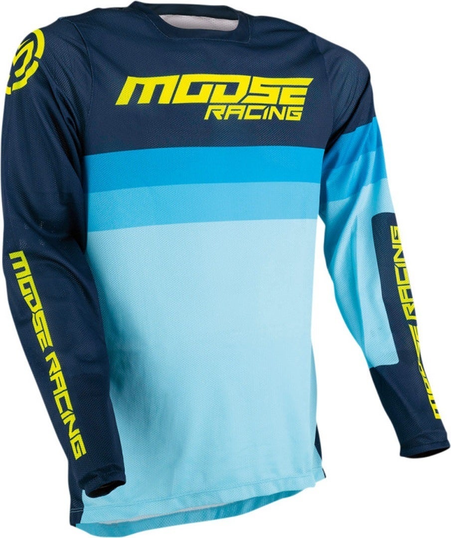 Moose Racing Sahara Racewear Motocross Jersey lyseblå/mørkeblå/gul M Figur 1