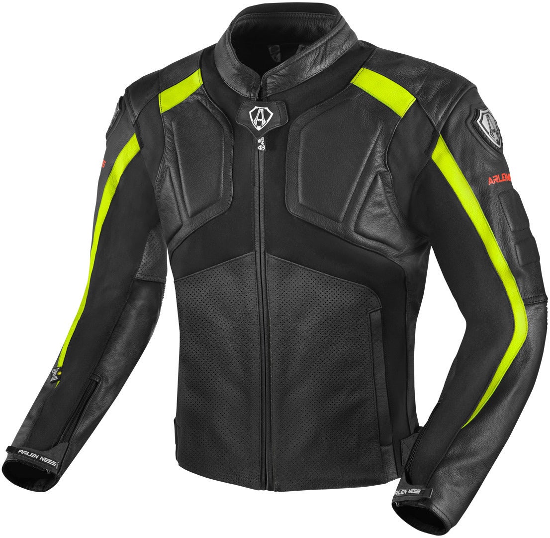 Arlen Ness Sportivo Motorcycle Leather Jacket black/yellow 60 Figure 1