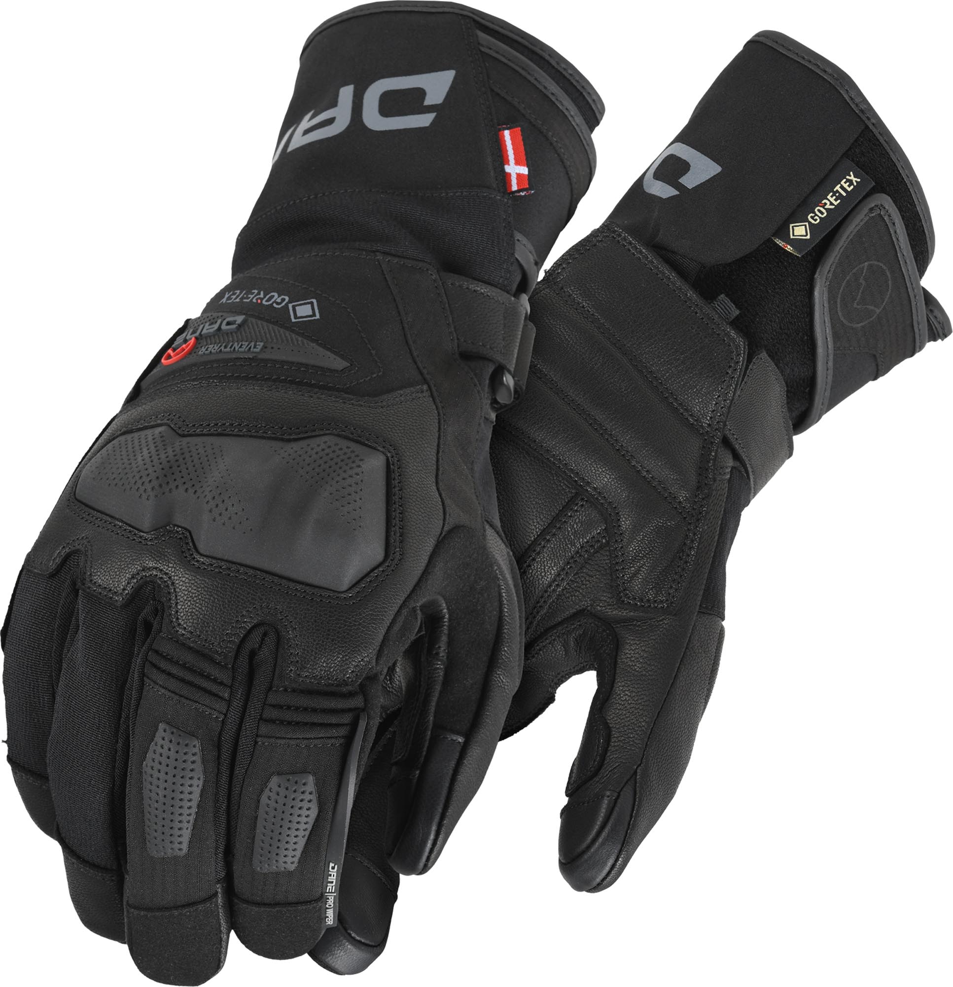 DANE Helsingor Gore-Tex Motorcykelhandsker Sort M Figur 1
