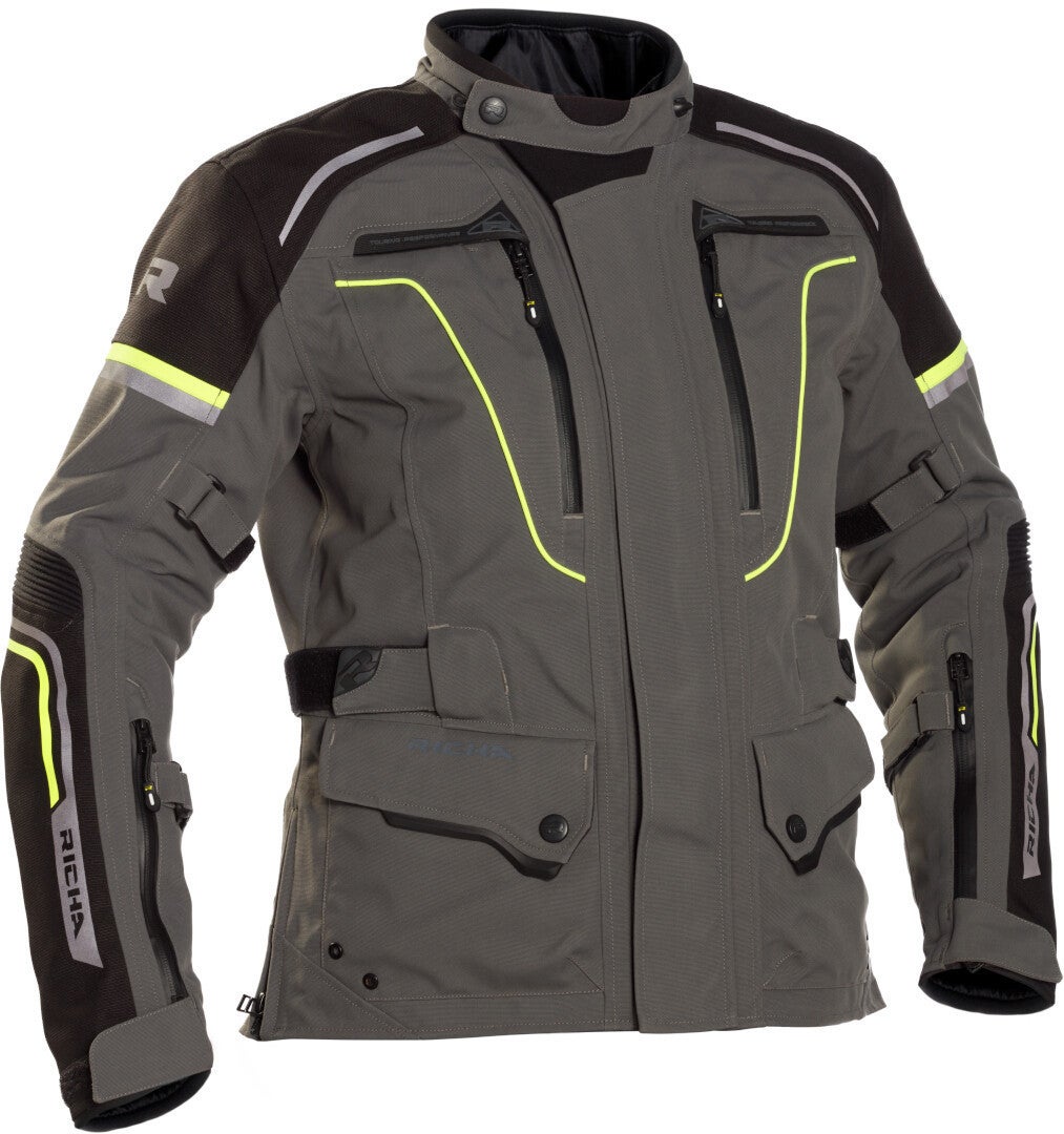 Richa Infinity 2 Pro Dame motorcykel tekstiljakke grå/sort/gul XXL Figur 1