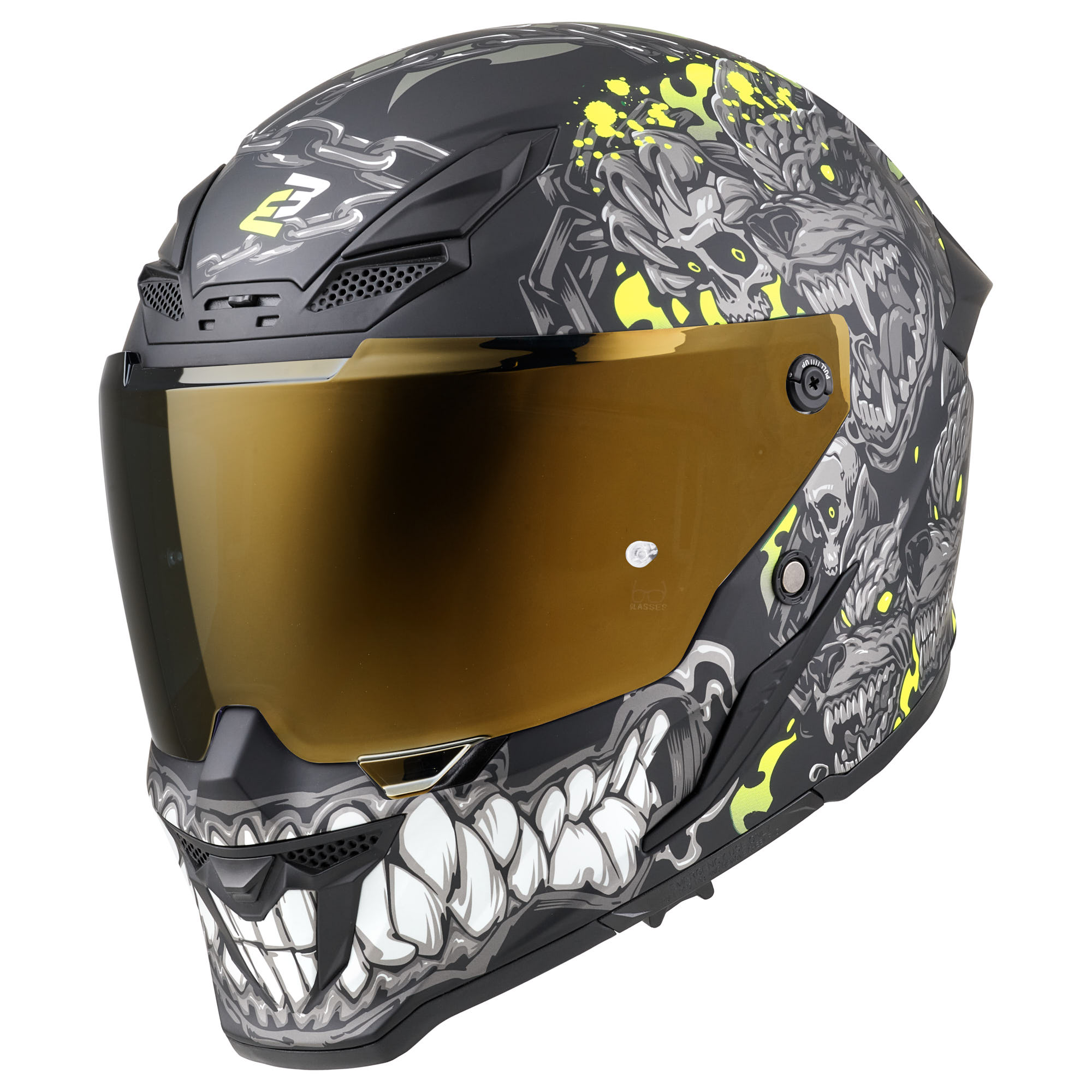 Bogotto Blade Gatekeeper Helm zwart/grijs/fluo-geel S Figuur 14