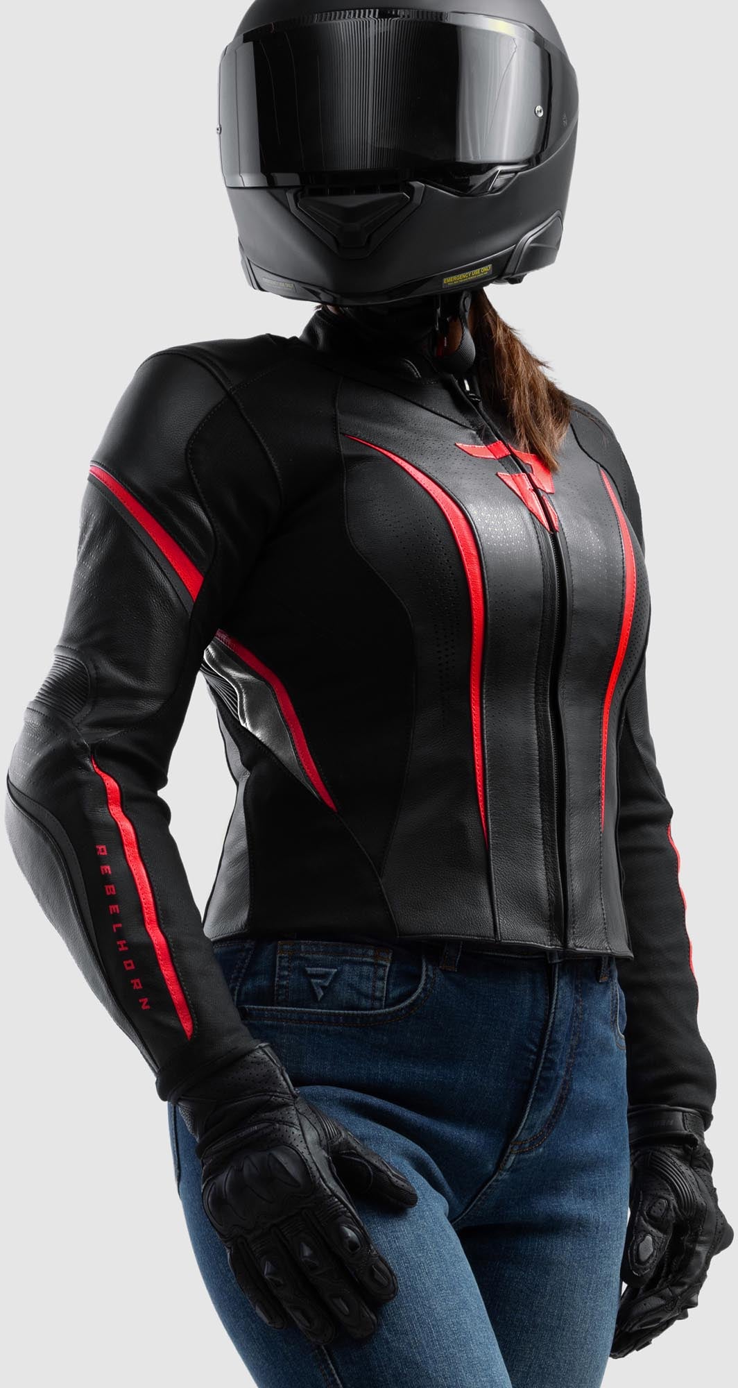 Side view of Rebelhorn Diva ST Ladies Motorcycle Leather Jacket