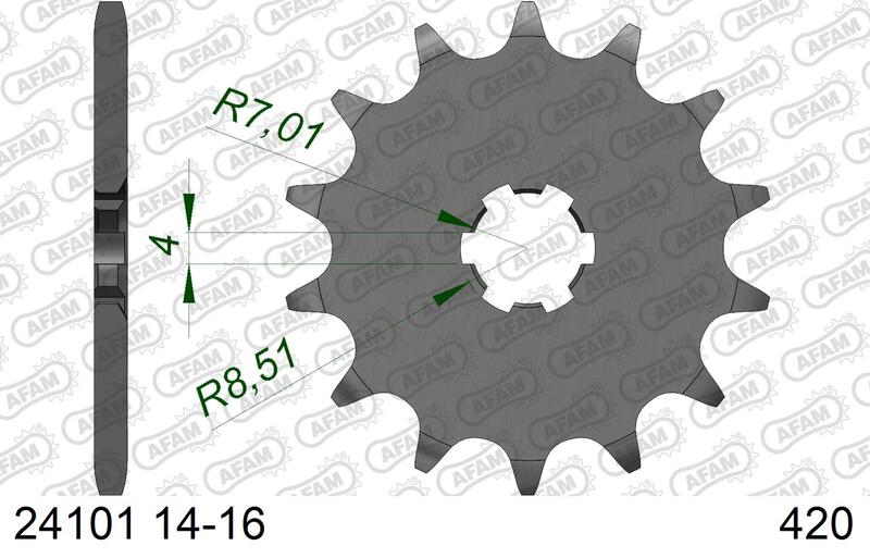 AFAM Kedjekit 420R1 15/43/114 - Standard bakre kedjehjul Figur 4