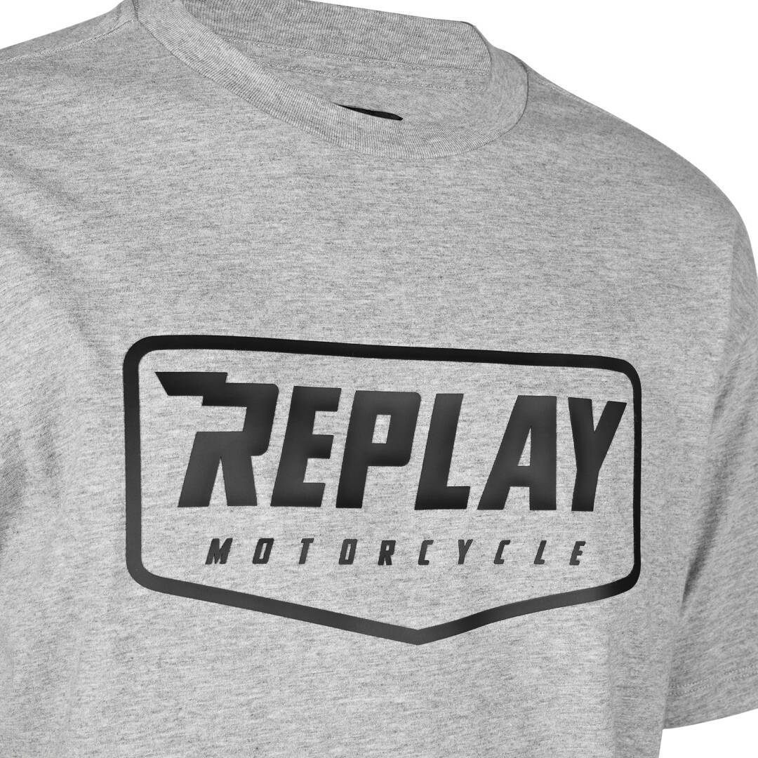 Replay Logo T-shirt grå M Figur 3