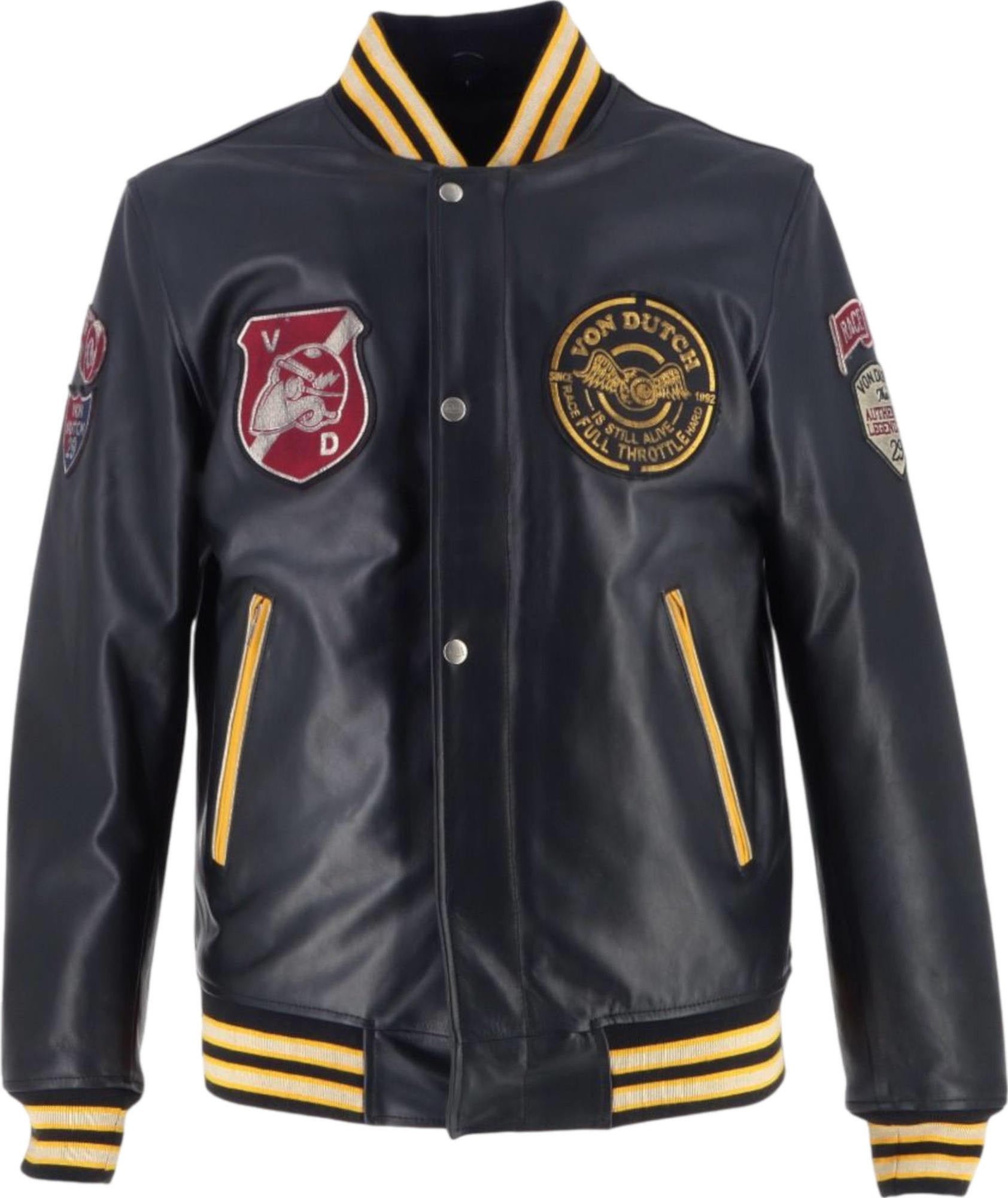 Von Dutch X Helstons Collegian Motorrad Lederjacke M Abbildung 1