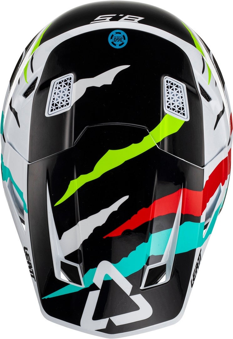 Leatt 8.5 Tiger Motocross Helm mit Brille schwarz/weiß/rot/grün M (57/58) Abbildung 5