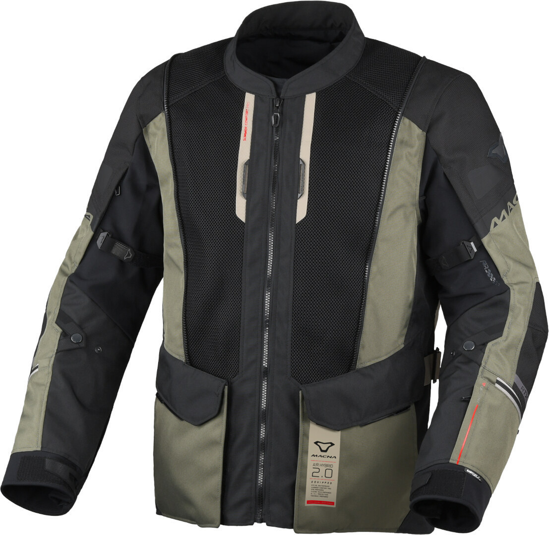 Macna Air Hybrid 2.0 vattentät motorcykel textil jacka Olivgrön/svart M Figur 2