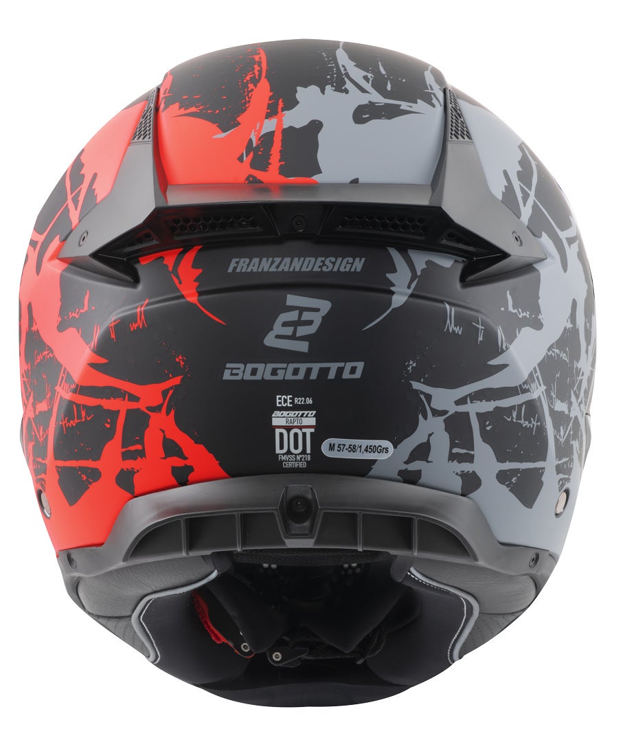 Bogotto Rapto Demon Casque Gris/rouge mat XL Figure 6