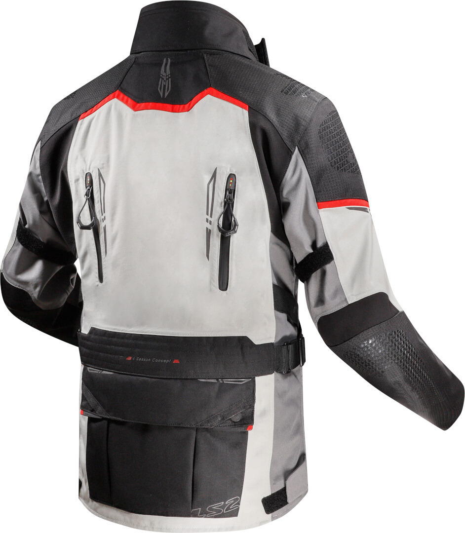 LS2 Apollo waterproof Motocycle Textile Jacket light grey/black/red L Figure 2