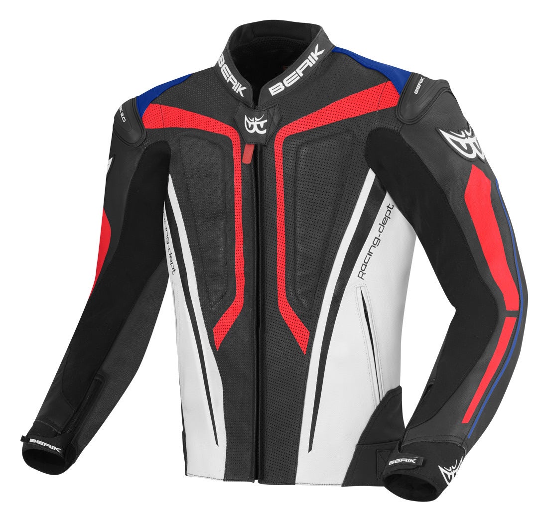 Berik Street Pro Motorcycle Leather Jacket black/white/blue/red 54 Figure 1