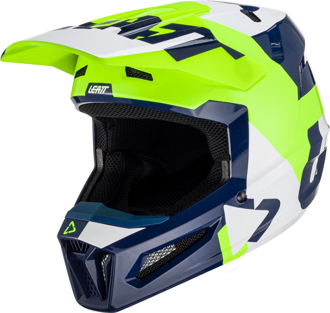 Leatt 2.5 Tricolor Casco Motocross Verde/Blu L (59/60) Figura 1
