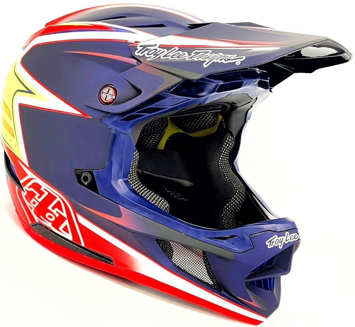 Troy Lee Designs D4 Carbon Lines Cască de coborâre negru/roșu/galben XS (53/54) Figura 1