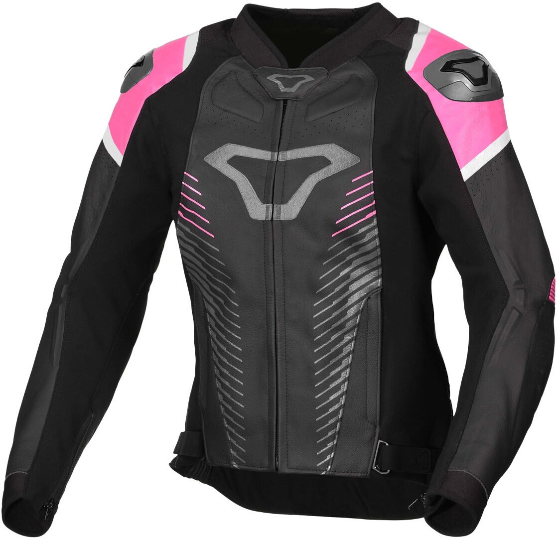 Macna Tronniq Damen Motorrad Lederjacke schwarz/pink 44 Abbildung 1