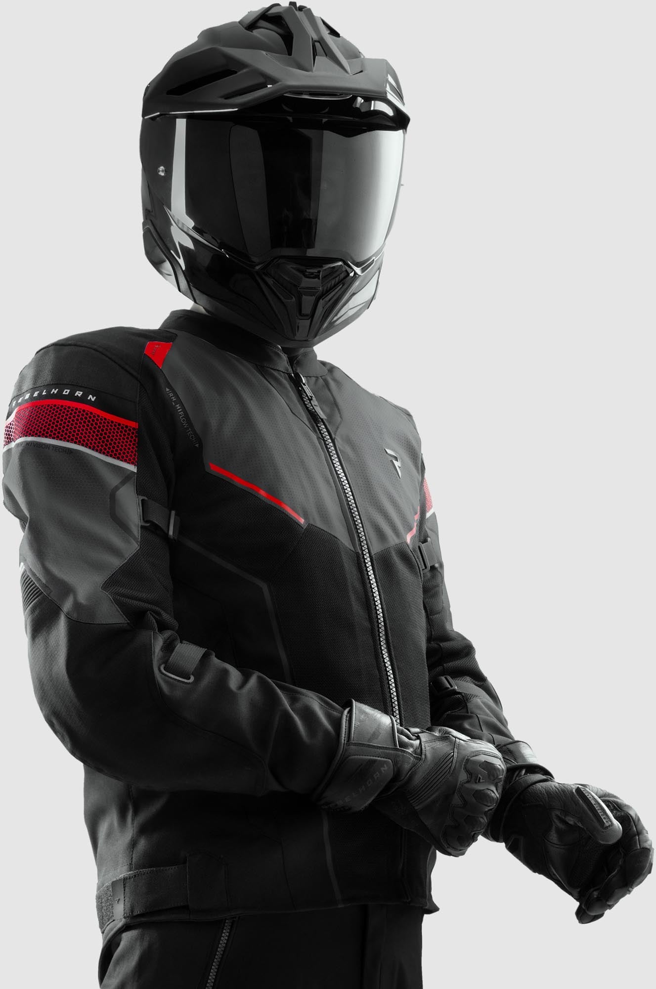Rebelhorn Hiflow 5 waterproof Motorcycle Textile Jacket black/grey/red L Figure 15