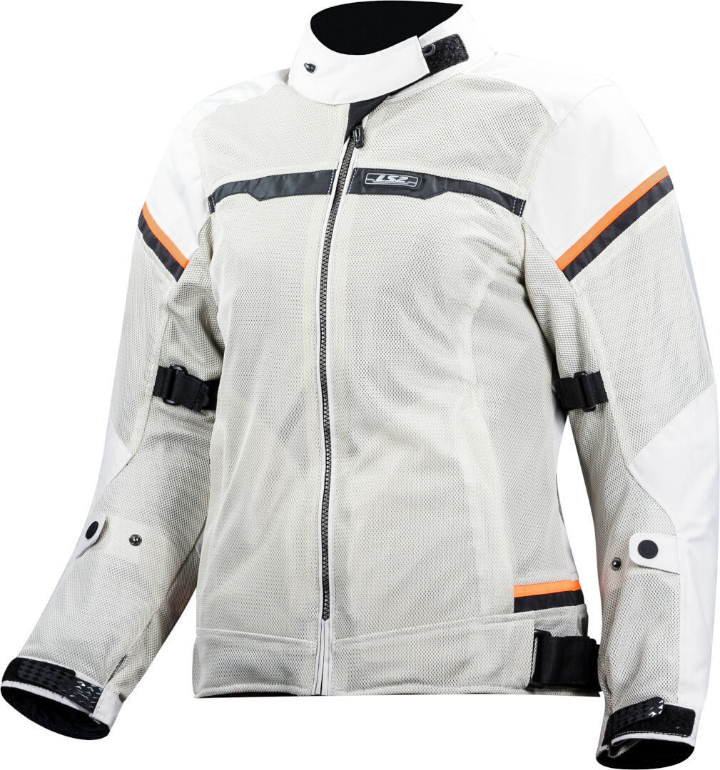 LS2 Riva imperméable dames moto textile veste Gris clair/orange 5XL Figure 1