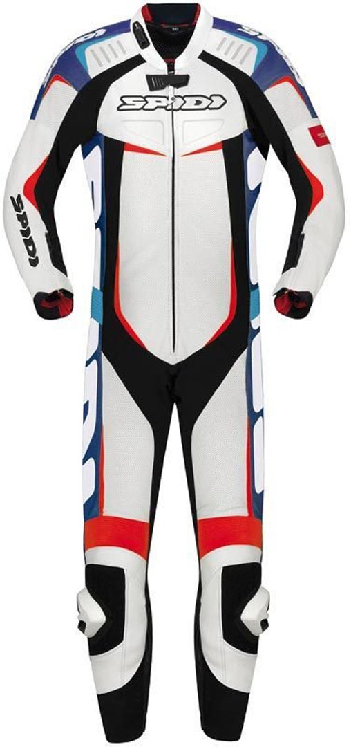 Spidi Track Wind Pro One Piece Motorcycle Leather Suit white/black/blue 58 Figure 1