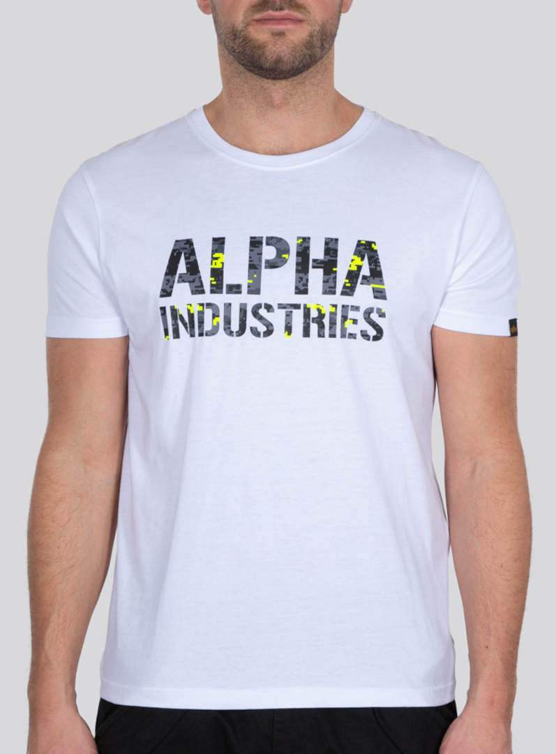 Alpha Industries Camo Print Tricou Alb/Negru S Figura 1