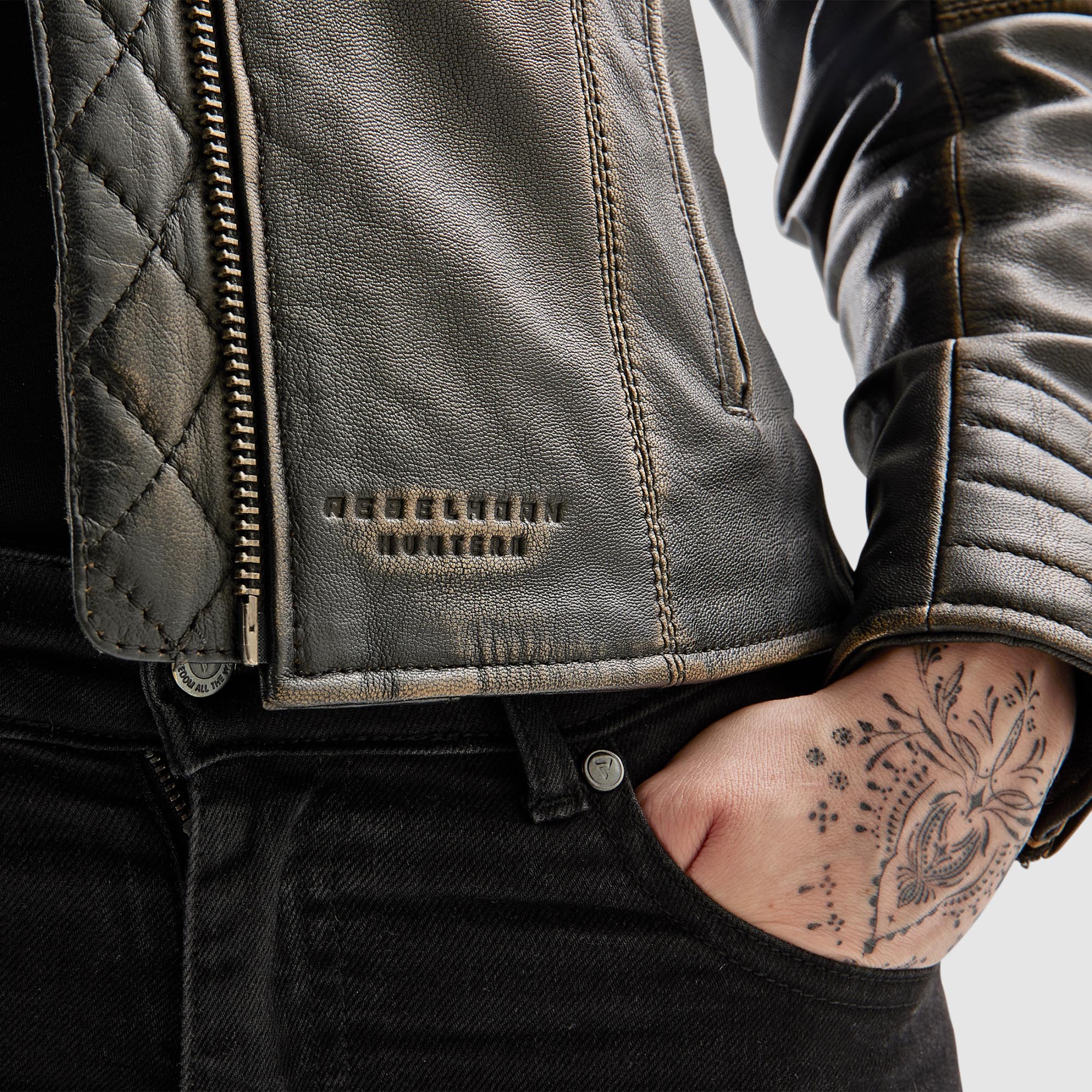 Side view of Rebelhorn Hunter 2 Ladies Motorcycle Leather Jacket
