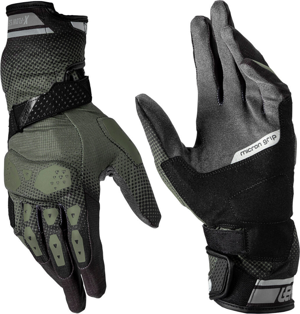 Leatt ADV X-Flow 5.5 Motorcykel handsker Sort/oliven M Figur 1