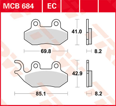 TRW Lucas Bremsbelag MCB684 Figur 1