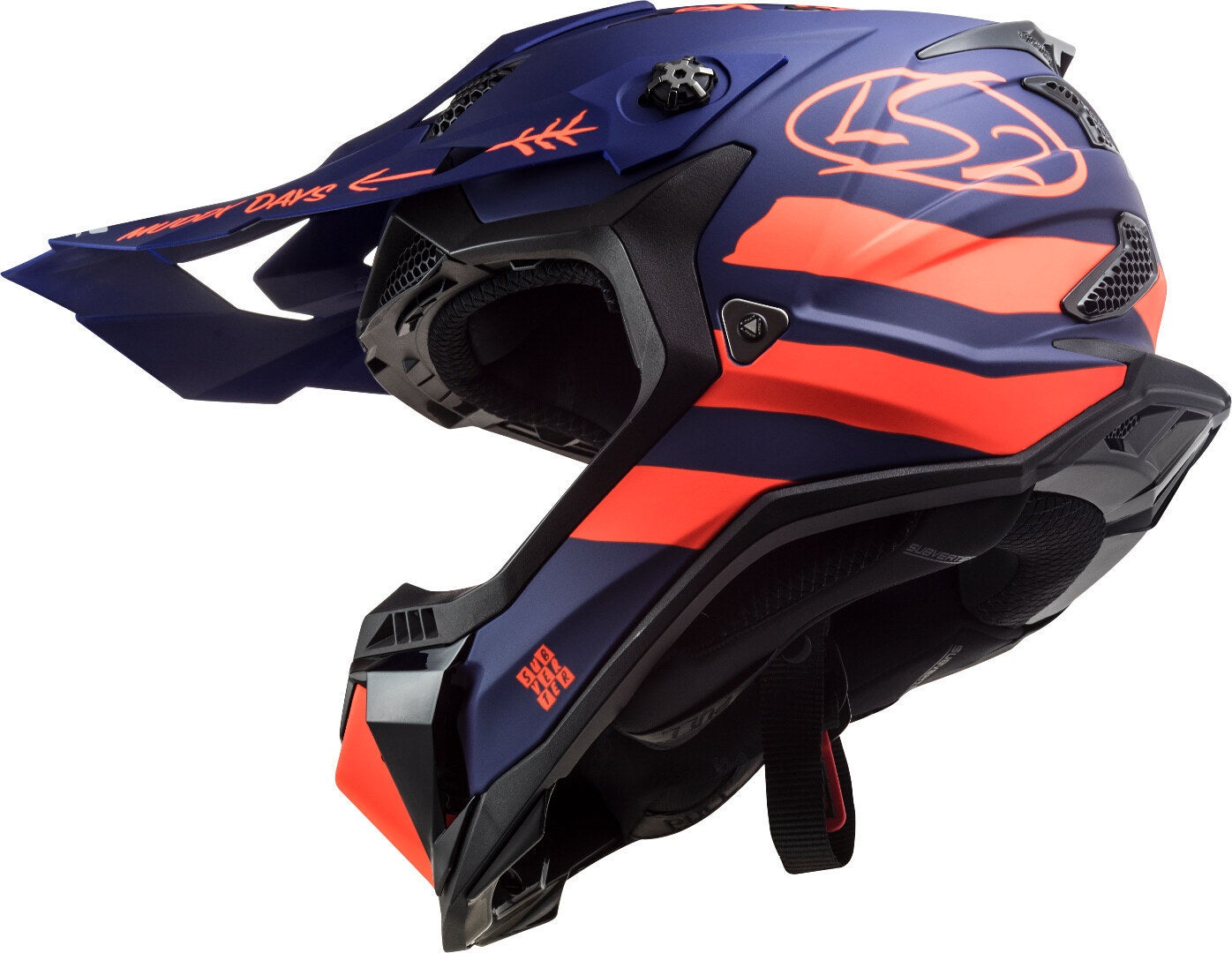 LS2 MX700 Subverter Evo Cargo Casco motocross Blu opaco L (59/60) Figura 6