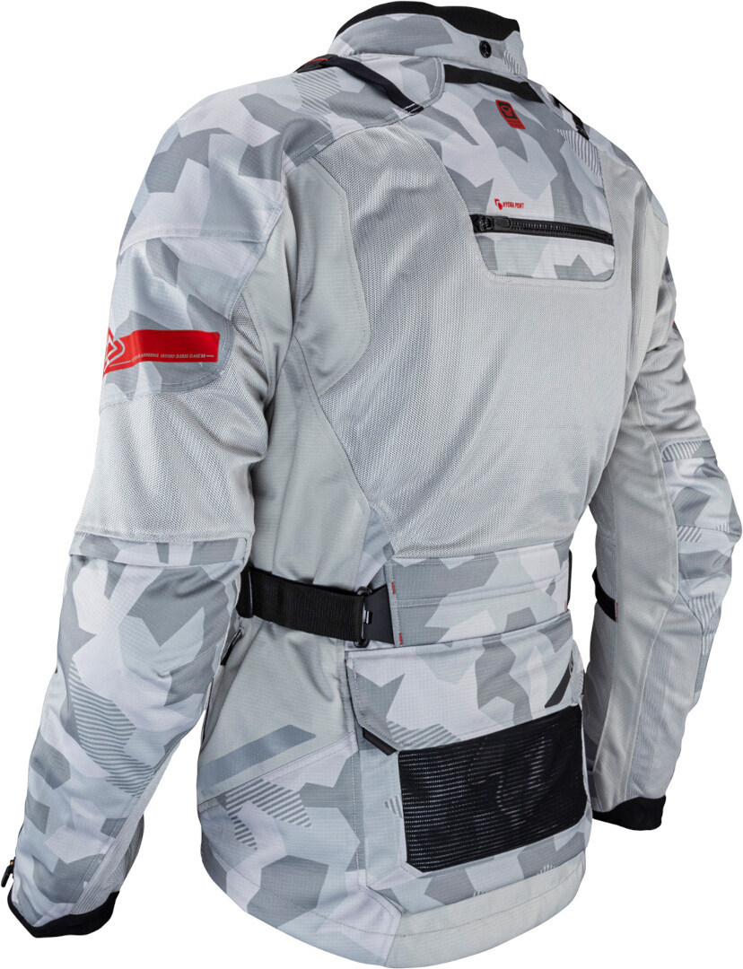 Leatt ADV FlowTour 7.5 waterproof Motorcycle Textile Jacket light grey/black/red M Figure 4