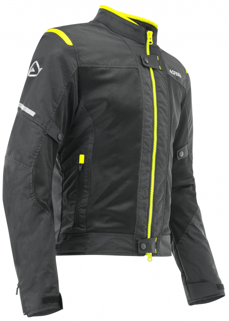 Acerbis Ramsey Vented Motorcycle Textile Jacket black/neon-yellow S Figure 1