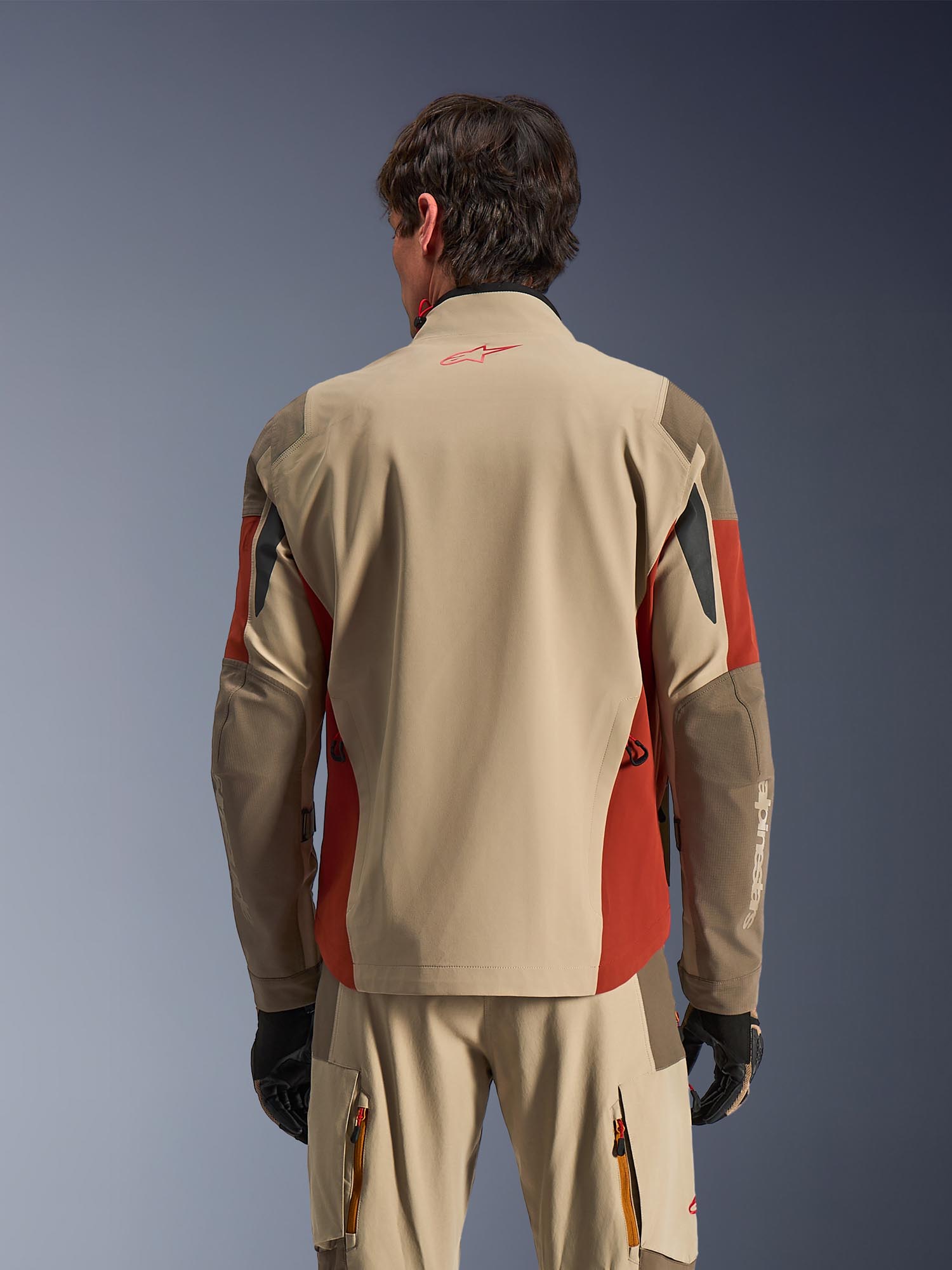 Alpinestars Maxdura Drystar XF vattentät motorcykeltextiljacka röd/beige/brun S Figur 5