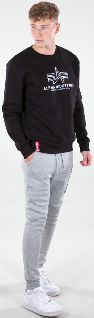 Alpha Industries Block-Logo Sweatpants (tröjor) grå XS Figur 2