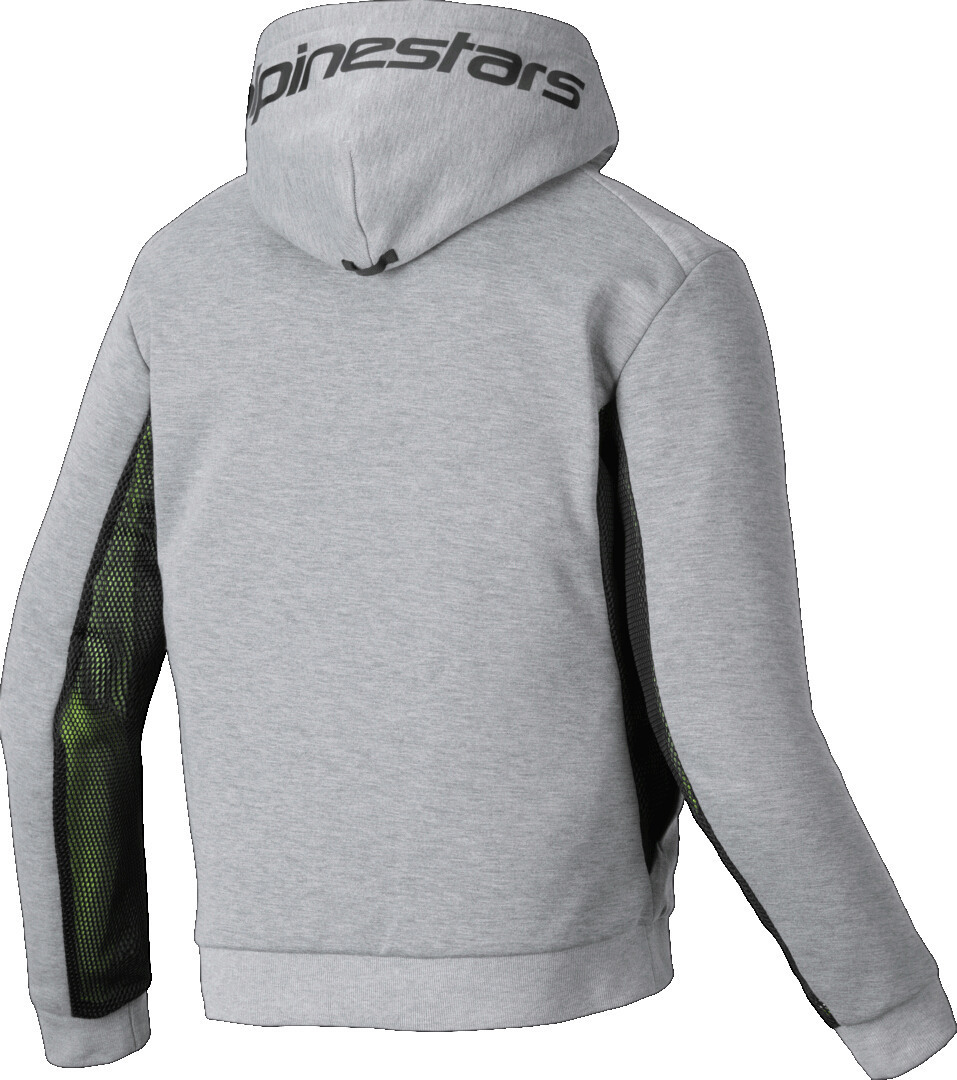 Alpinestars Chrome Air Sport Huvtröja med dragkedja för motorcykel ljusgrå/svart/neongul 4XL Figur 2