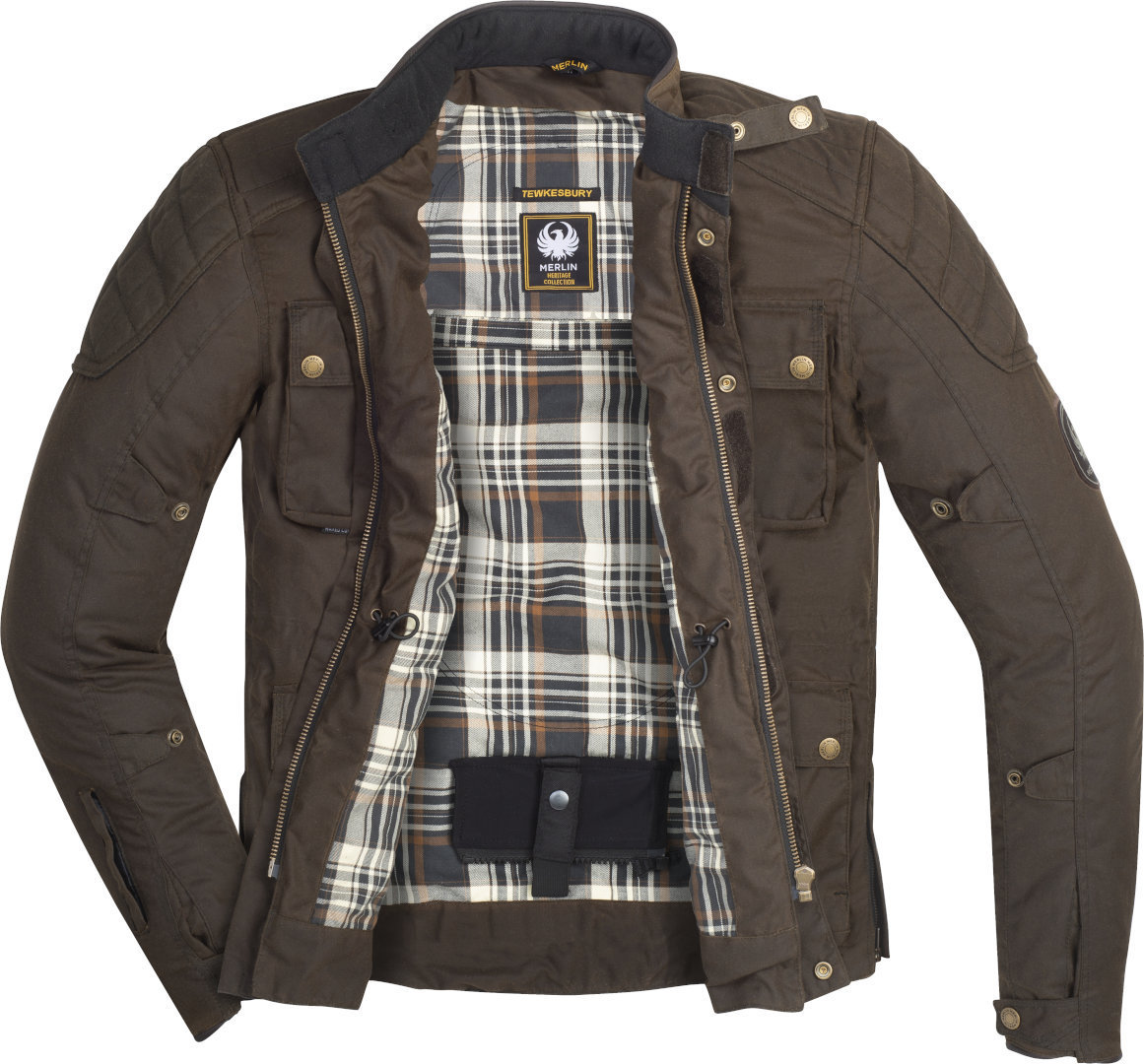 Merlin Tewkesbury Motorcykel textiljacka brun S Figur 3