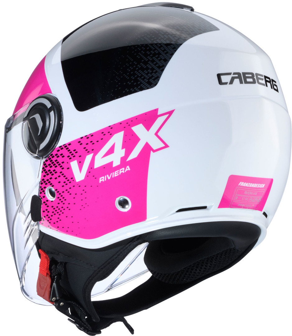 Caberg Riviera V4 X Alpha Jet hjälm svart/vitt/rosa XS (53/54) Figur 2
