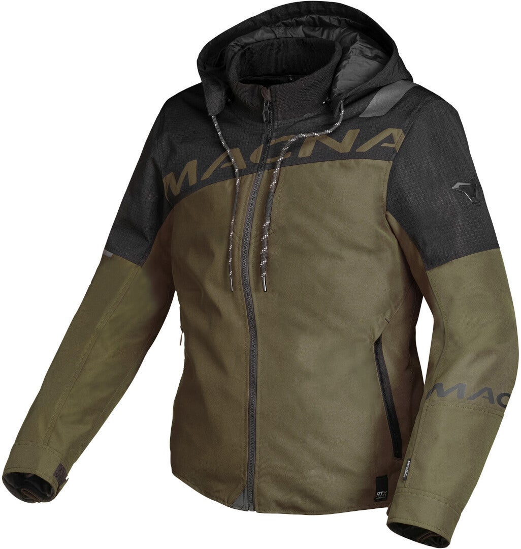Macna Racoon waterproof Ladies Motorcycle Textile Jacket dark green/black S Figure 1