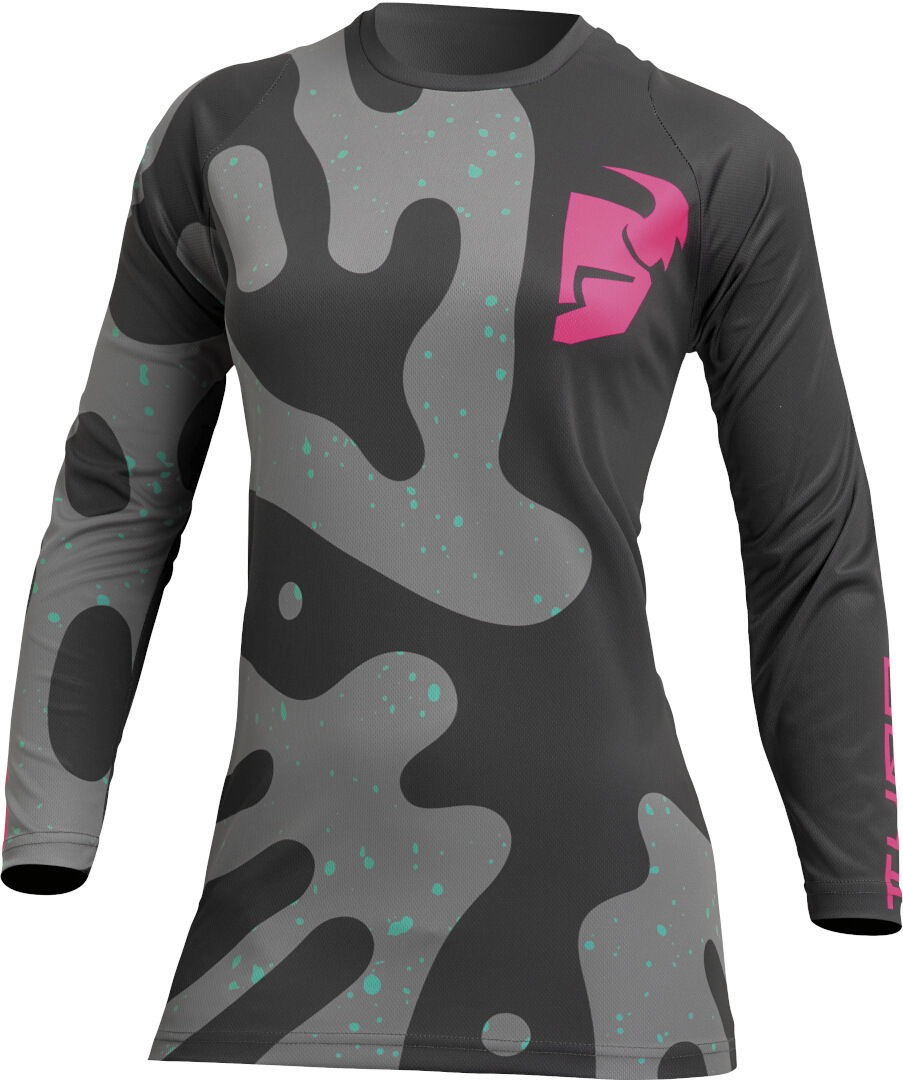 Thor Sector Disguise Tricou feminin de motocross Gri/roz XS Figura 1