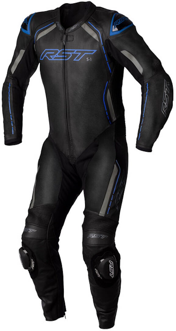 RST S1 1-Teiler Motorrad Lederkombi schwarz/grau/blau 2XL Abbildung 1